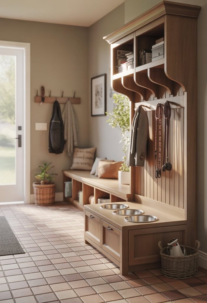 mud room dog feeding station 2