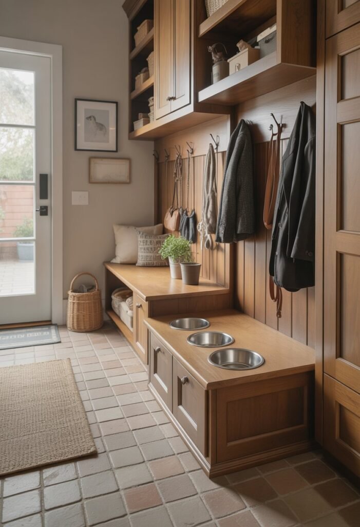 mud room dog feeding station 4