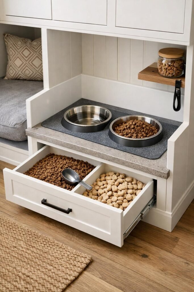 built in feeding station