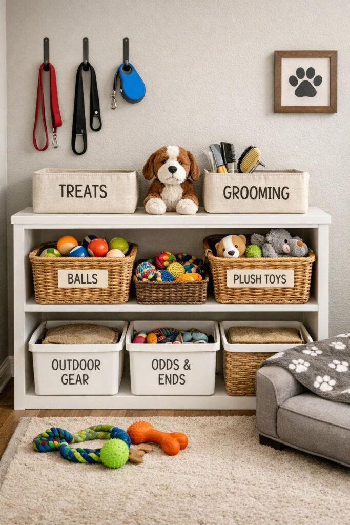 dog toy storage & organization
