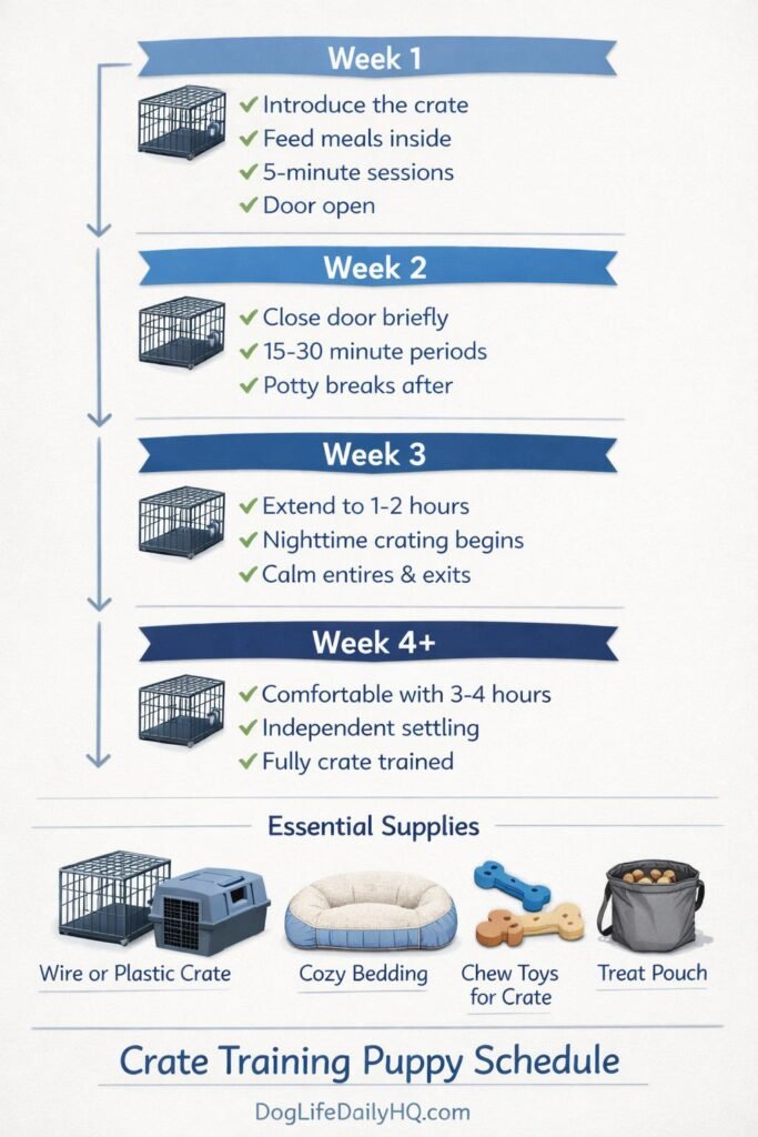 crate training puppy schedule 1