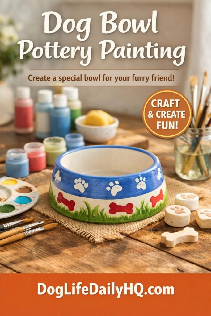 dog bowl pottery painting 1