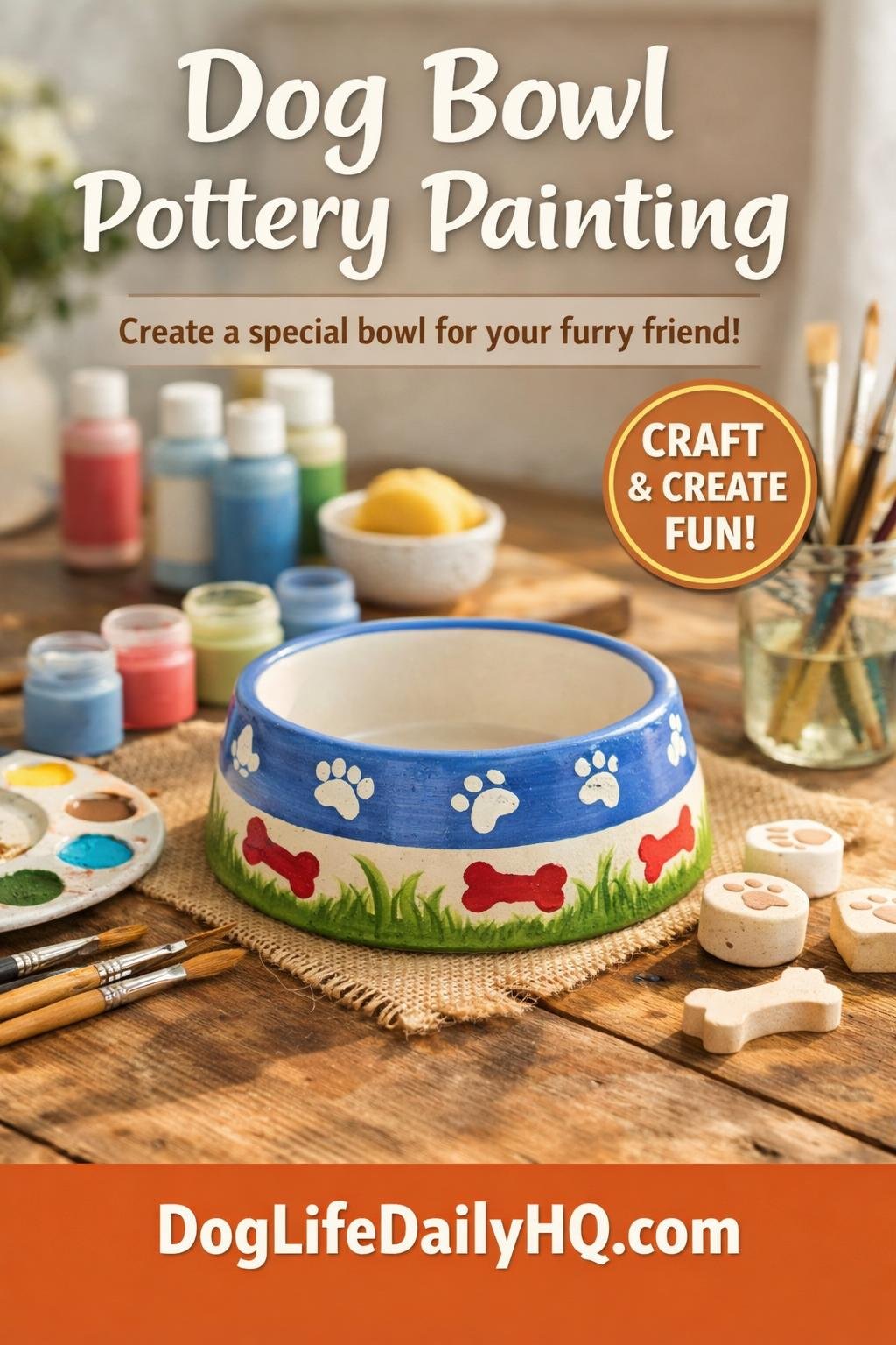 dog bowl pottery painting 1