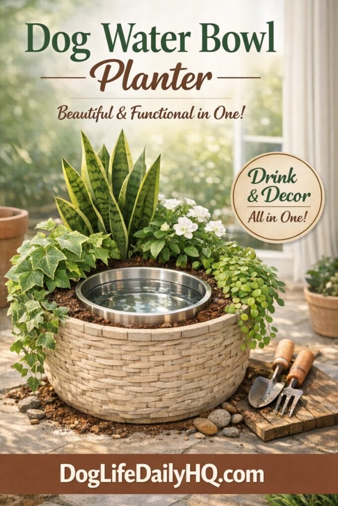 dog water bowl planter 1