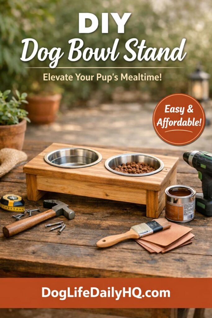 diy dog bowl stand aesthetic. photographic lifestyle phot 1