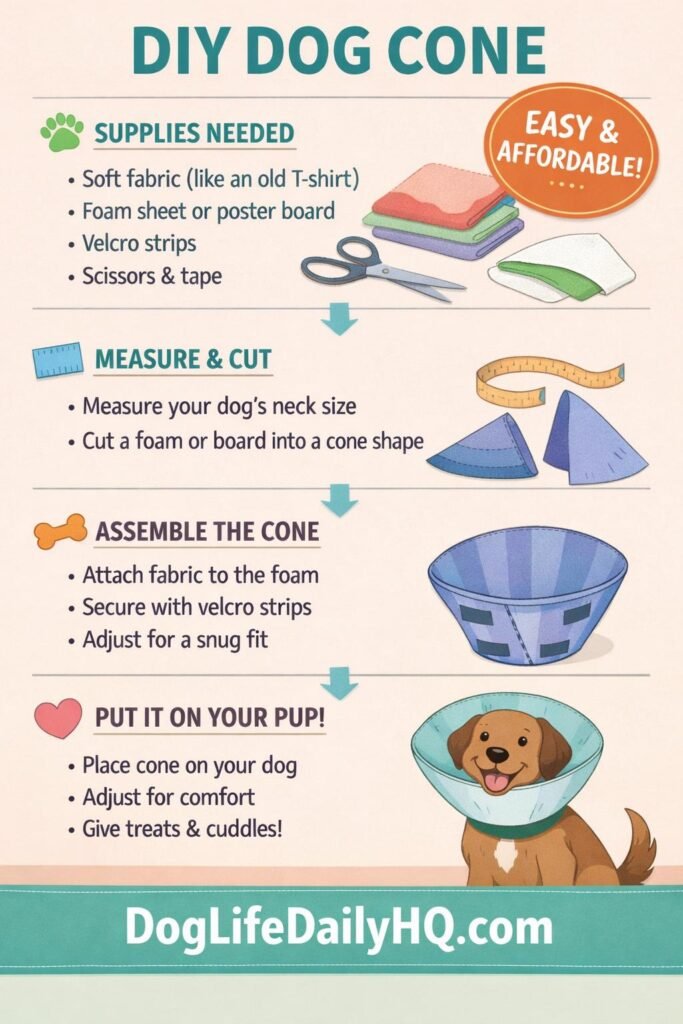 diy dog cone aesthetic. clean infographic des 1