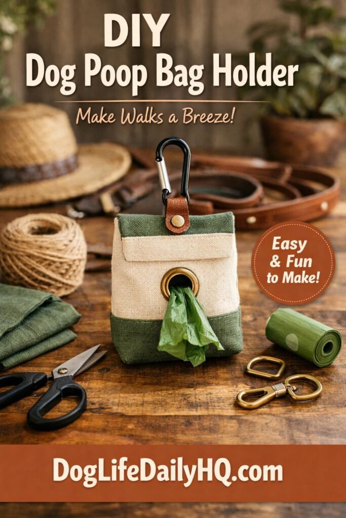 diy dog poop bag holder aesthetic. photographic lifestyle 1