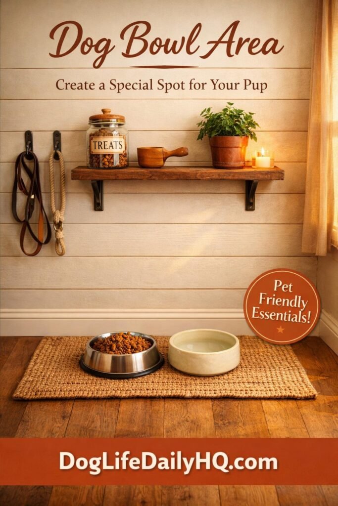 dog bowl area aesthetic. photographic rustic cozy style w 1