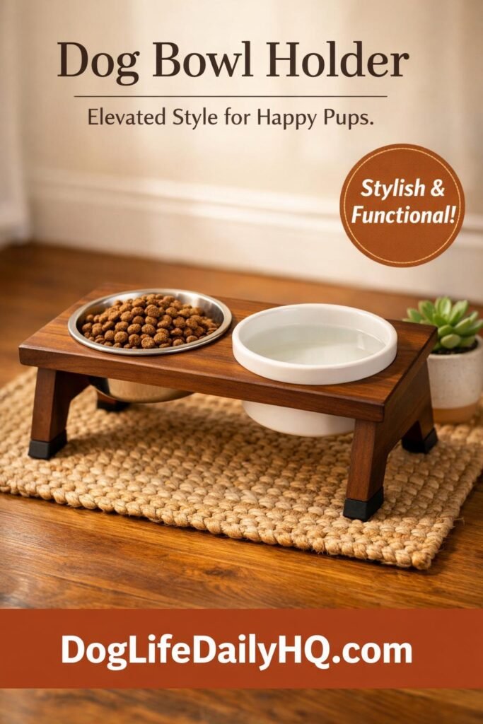 dog bowl holder aesthetic. photographic lifestyle style w 0