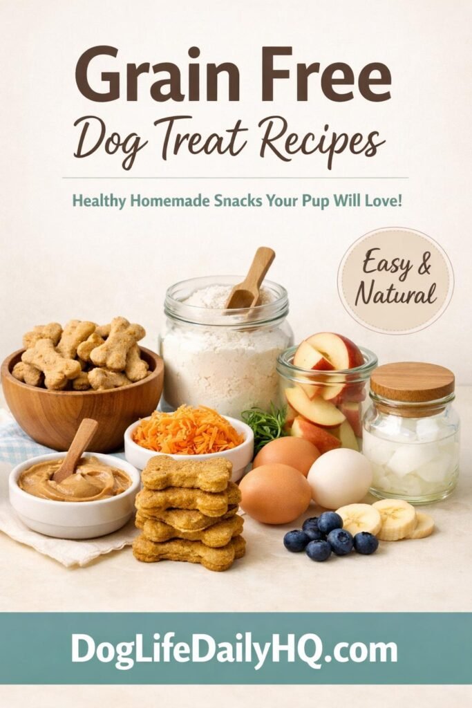 grain free dog treat recipes aesthetic. clean infographic 1