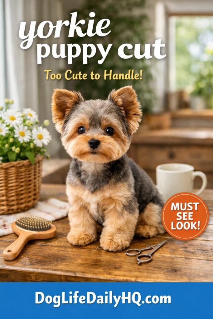 yorkie puppy cut aesthetic. photographic lifestyle photog 0