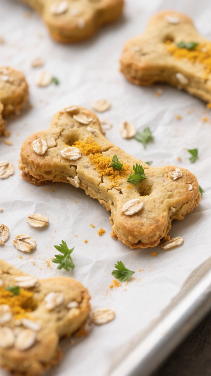 Close-up detail: Freshly baked dog bone-shaped treats with a golden edge and lightly crackled surface, Homemade Pet Treats