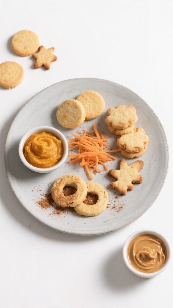 Tasty top view: Overhead shot of assorted finished treats—soft rounds and crisp cut-outs—arrange