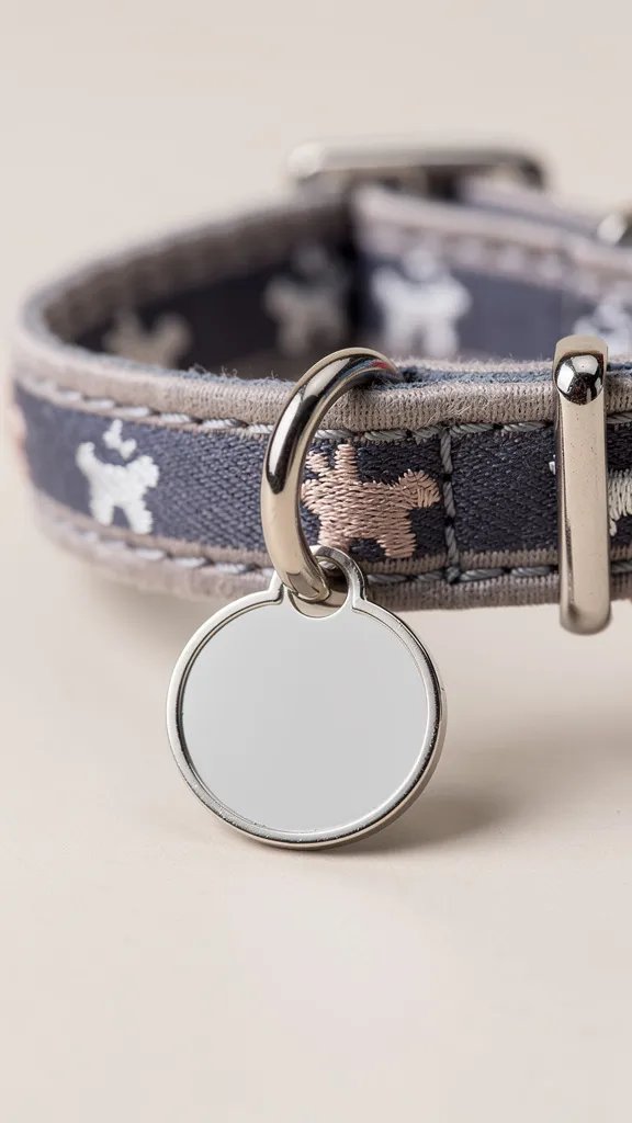 Personalized embroidered dog collar with puppy name tag